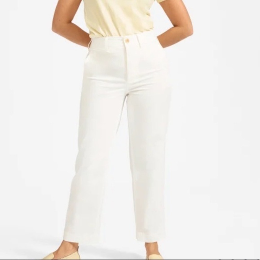 Everlane relaxed white high waisted straight legs pants